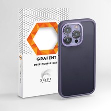 Grafent Soft Serisi Apple iPhone 14 Pro Derin Mor Telefon Kılıfı Yüksek Kenarlıklı Lens Koruyucu