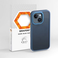 Grafent Soft Serisi Apple iPhone 14 Koyu Mavi Telefon Kılıfı Yüksek Kenarlıklı Lens Koruması
