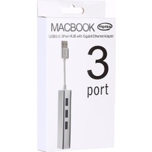 SZYKD Alüminyum Kabuk 3 Usb3.0 Ports Hub Usb3.0 Gigabit Ethernet Adaptörü (Yurt Dışından)