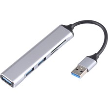 SZYKD 5 Arada 1 USB 3.0 - Sd / Tf Kart Yuvası 3 USB 3.0 Bağlantı Noktası Çok Fonksiyonlu Yerleştirme Istasyonu Hub (Gümüş) (Yurt Dışından)