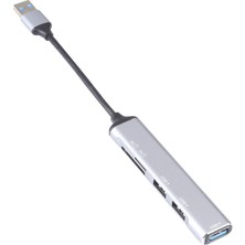 SZYKD 5 Arada 1 USB 3.0 - Sd / Tf Kart Yuvası 3 USB 3.0 Bağlantı Noktası Çok Fonksiyonlu Yerleştirme Istasyonu Hub (Gümüş) (Yurt Dışından)