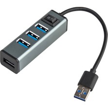 SZYKD USB - 4 USB 3.0 Bağlantı Noktası Alüminyum Alaşımlı Göbek (Gri) (Yurt Dışından)