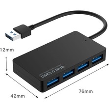 SZYKD KYTC47 4 Bağlantı Noktası USB Adaptör Kablosu, Renk: Siyah USB 3.0 (Yurt Dışından)