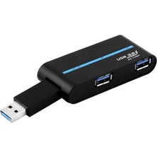 SZYKD 180 Derece Dönen USB 3.0 USB Hub Katlanır USB 4 Bağlantı Noktası Ayırıcı (Siyah) (Yurt Dışından)