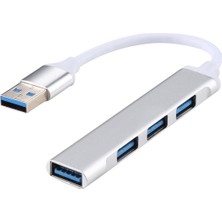 SZYKD A-809 4 x USB 3.0-Usb 3.0 Alüminyum Alaşım Hub Adaptörü (Gümüş) (Yurt Dışından)