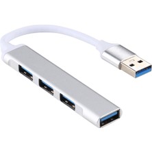 SZYKD A-809 4 x USB 3.0-Usb 3.0 Alüminyum Alaşım Hub Adaptörü (Gümüş) (Yurt Dışından)