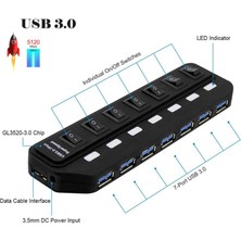 SZYKD 7 Bağlantı Noktası USB 3.0 Hub Bağımsız Anahtarlama Ayırıcı (Yurt Dışından)