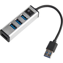 SZYKD USB - 4 USB 3.0 Bağlantı Noktası Alüminyum Alaşımlı Göbek (Gümüş) (Yurt Dışından)