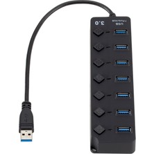 SZYKD Pc ve Dizüstü Bilgisayar Için Anahtarlı 7 Bağlantı Noktası USB 3.0 Yüksek Hızlı Çoklu Hub Genişlemesi (Yurt Dışından)