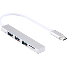 SZYKD T-818 Tf 3 x USB 3.0-Usb-C / Typ-C Hub Adaptörü (Gümüş) (Yurt Dışından)