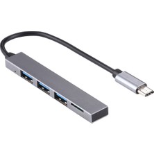 SZYKD T-818 Tf 3 x USB 3.0-Usb-C / Typ-C Hub Adaptörü (Gümüş Gri) (Yurt Dışından)