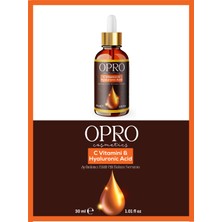 OPRO C Vitamini & Hyaluronik Asit Aydınlatıcı Etkili Cilt Bakım Serumu 30 ml - Multi Peptit, Niacinamide, D Panthenol (Provitamin B5)