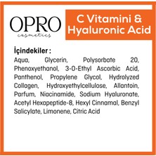 OPRO C Vitamini & Hyaluronik Asit Aydınlatıcı Etkili Cilt Bakım Serumu 30 ml - Multi Peptit, Niacinamide, D Panthenol (Provitamin B5)