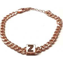 Pier Gümüş Zincirli Harf Gümüş Bileklik