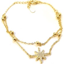 Pier Gümüş Iki Sıralı Toplu Kuzey Yıldızı Gümüş Bileklik