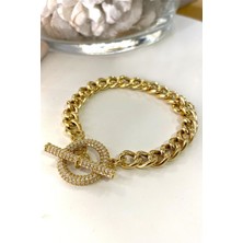 Pier Gümüş Zirkon Taşlı Ithal Zincir Gümüş Bileklik