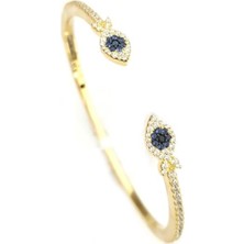 Pier Gümüş Zirkon Taşlı Balıklı Kelepçe Bileklik