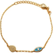 Pier Gümüş Mineli Zirkon Taşlı Gümüş Göz Bileklik