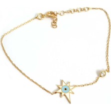 Pier Gümüş Zirkon Taşlı Mineli Kuzey Yıldızı Gümüş Bileklik