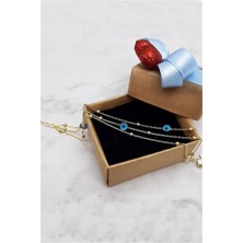 Pier Gümüş Üçlü Nazar Boncuklu Toplu Gümüş Bileklik