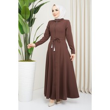 Hafsa Mina Pileli Mevlana Ferace Kahverengi