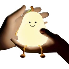 Schulzz Çocuklar Için Armutlu Tasarımlı Silikonlu 3 Kademeli Gece Lambası