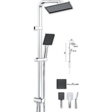 Valtemo Duş Seti Sistemi Krom Quadro Space VS-2703