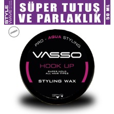 Vasso 24 Saat Dalgalı Ve Kıvırcık Saçlar Için Süper Tutuş Ve Parlaklık Kazandıran Wax - Hook-Up Pro 50 Ml 8699216347867