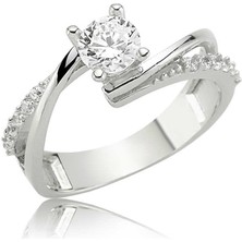 Stil Love Gümüş Tek Taş Bayan Yüzük