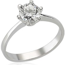 Stil Love Gümüş Tek Taş Bayan Yüzük