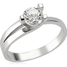 Stil Love Gümüş Tek Taş Bayan Yüzük