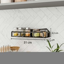 Lamizon Mutfak Kiler Baharatlık Rafı Kupa Bardak Kavanoz Düzenleyici Baharat Takımı Organizer (2'li Set)