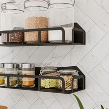 Lamizon Mutfak Kiler Baharatlık Rafı Kupa Bardak Kavanoz Düzenleyici Baharat Takımı Organizer (2'li Set)
