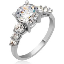 Stil Love Gümüş Tek Taş Bayan Yüzük