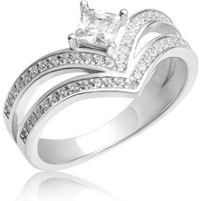 Stil Love Gümüş Tek Taş Kadın Yüzük