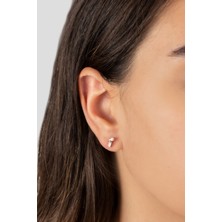 Lieza Kadın 925 Ayar Gümüş Minimal Baget Taşlı Küpe