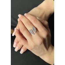 Lieza Kadın 925 Ayar Gümüş Melek Kanadı Yüzük