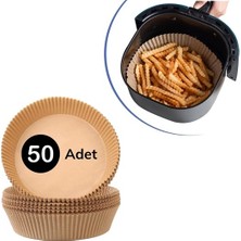 Evefix 50 Adet Air Fryer Pişirme Kağıdı Tek Kullanımlık Hava Fritöz Yağ Geçirmez Yapışmaz Tabak Model