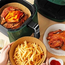 Evefix 50 Adet Air Fryer Pişirme Kağıdı Tek Kullanımlık Hava Fritöz Yağ Geçirmez Yapışmaz Tabak Model