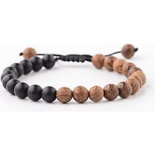 Alnis Atelier Oniks Doğal Taş ve Ardıç Ağacı Bileklik