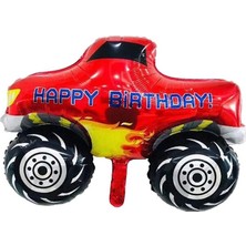 Parti Adresi Folyo Balon Happy Birthday Yazılı Kamyonet Figürlü Doğum Günü Balon