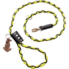 Balkonda Köpek gezdirme ve boyun tasmalı takım halat suni deri yeşil siyah kalınlık:8mm gezdirme kayışı:120-160cm tasma: standart ayarlanabilir dog leash TB5-2