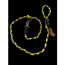 Balkonda Köpek gezdirme ve boyun tasmalı takım halat suni deri yeşil siyah kalınlık:8mm gezdirme kayışı:120-160cm tasma: standart ayarlanabilir dog leash TB5-2