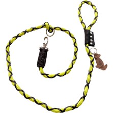 Balkonda Köpek gezdirme ve boyun tasmalı takım halat suni deri yeşil siyah kalınlık:8mm gezdirme kayışı:120-160cm tasma: standart ayarlanabilir dog leash TB5-2