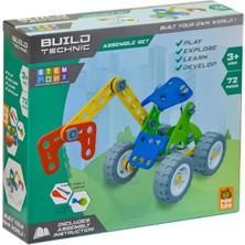 Build Technic Set, 72 Parça Tak-Sök Makaslı Vinç Block Yapı Seti