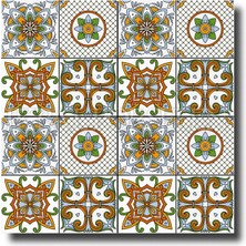 İkbal Çini Seramik 20 x 20 cm Talavera Desenli Karolar 1 M2 (25 Adet)