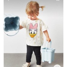 Soft and Baby Daisy Duck Baskılı Kız Çocuk Alt Üst Takım Eşofman Takımı Taytlı Takım