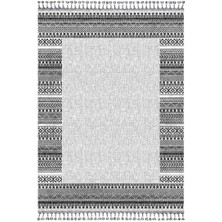 Ipek Mekik Halı Meryland Siyah Gri Iskandinav Kilim