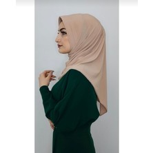Ayselce Hobi Takmatik Hazır Eşarp Hijap Bej