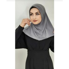 Ayselce Hobi Takmatik Hazır Eşarp Hijap Gri